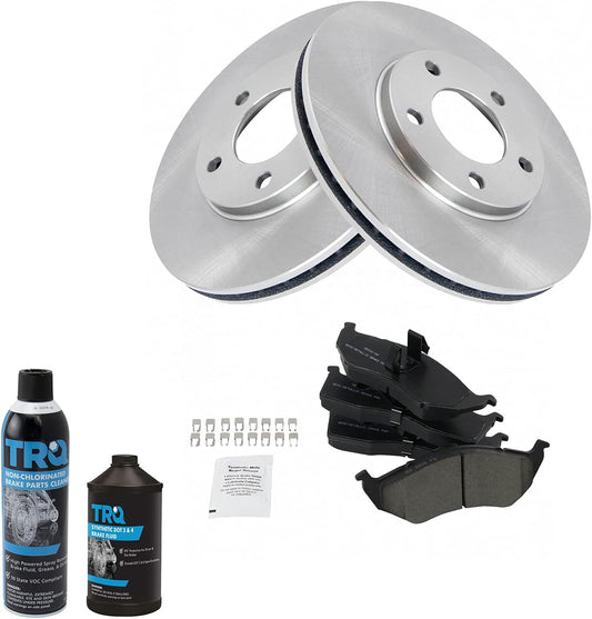 TRQ Front Brake Pad & Rotor Kit for Chrysler & Dodge Vehicles