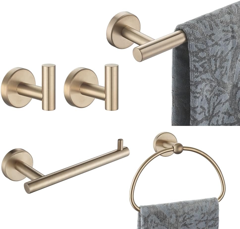 JQK Bathroom Hardware Set in Champagne Bronze for Stylish Spaces