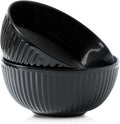 Hasense Large Serving Bowls Set of 2 - Elegant Ribbed 60 Oz Salad