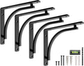 Classic Black Heavy Duty Shelf Brackets 10 in - Strong Support