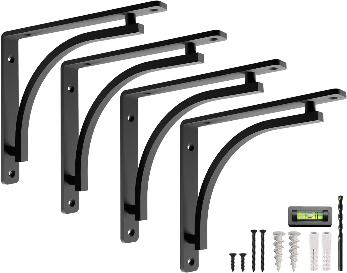 Classic Black Heavy Duty Shelf Brackets for Home and Office