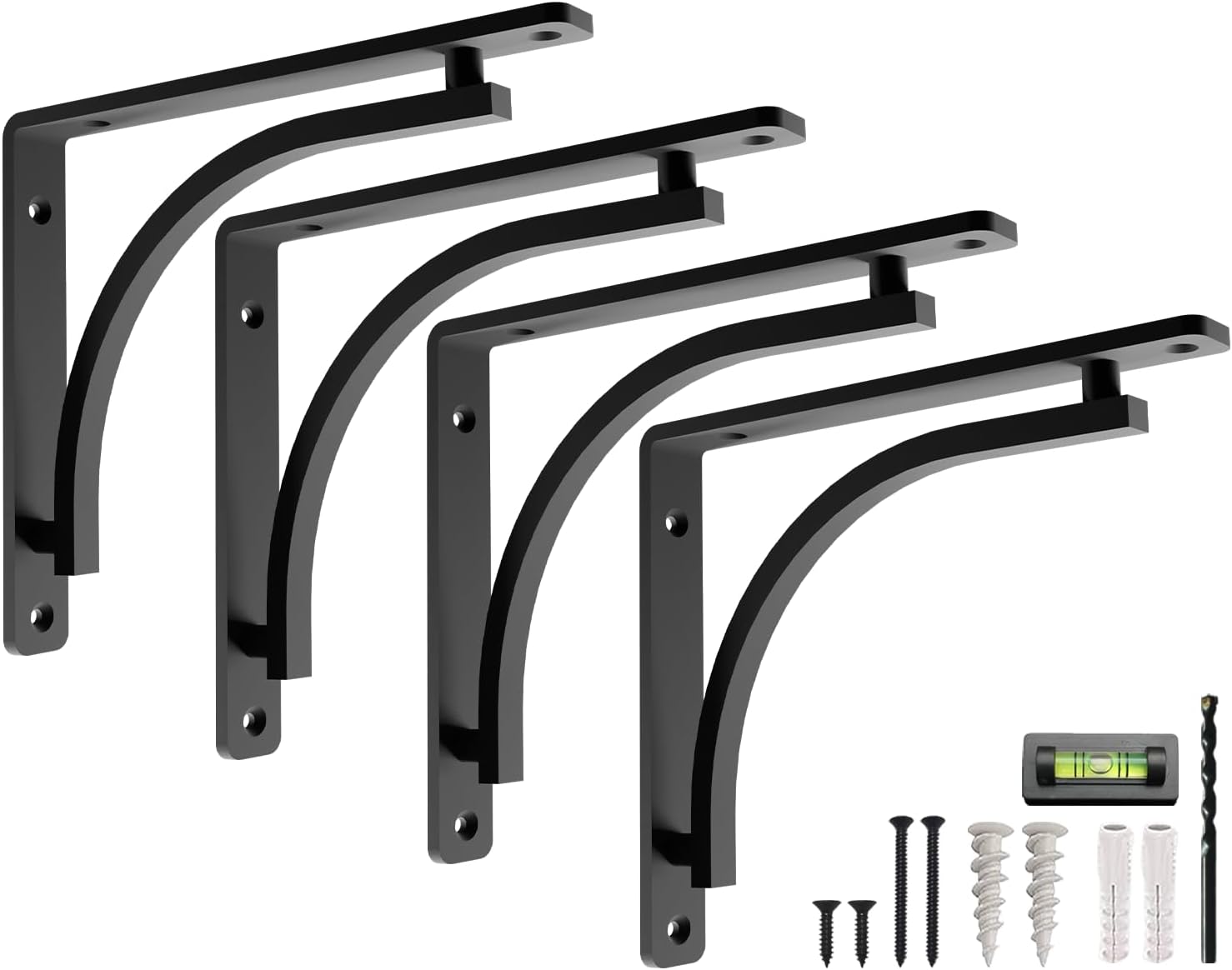 Classic Black Heavy Duty Shelf Brackets for Home and Office