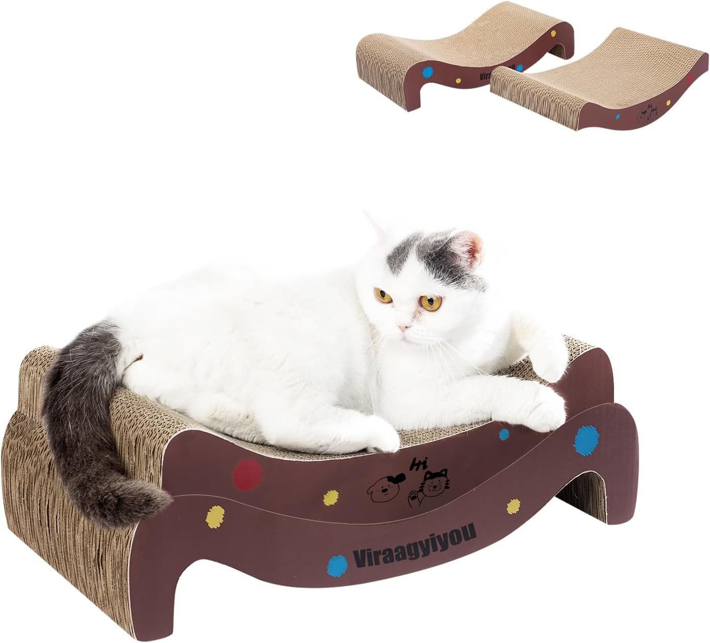 Cat Scratcher Cardboard Scratch Pad for Indoor Cats & Kittens