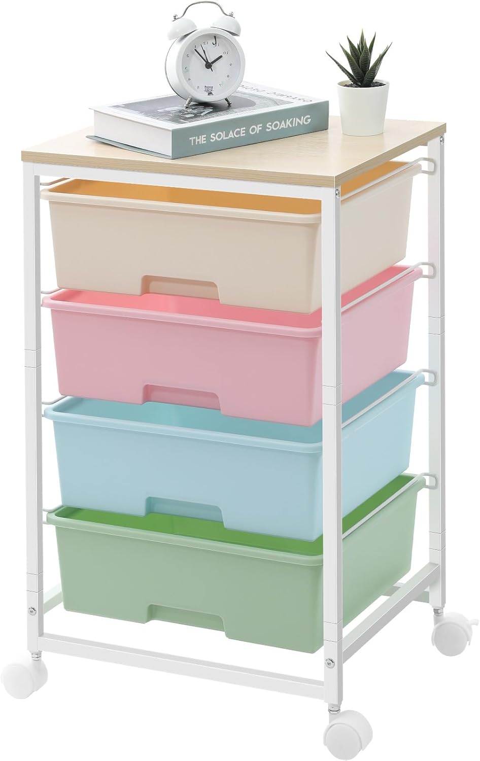 Utility Cart with 4 Drawers for Versatile Storage Solutions