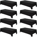 Rectangle Tablecloths 90x132 in 8 Pack Black - Durable Washable Linens