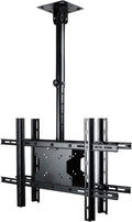 Dual TV Ceiling Mount for 32-75in TVs - Tilt Swivel Height Adjustable