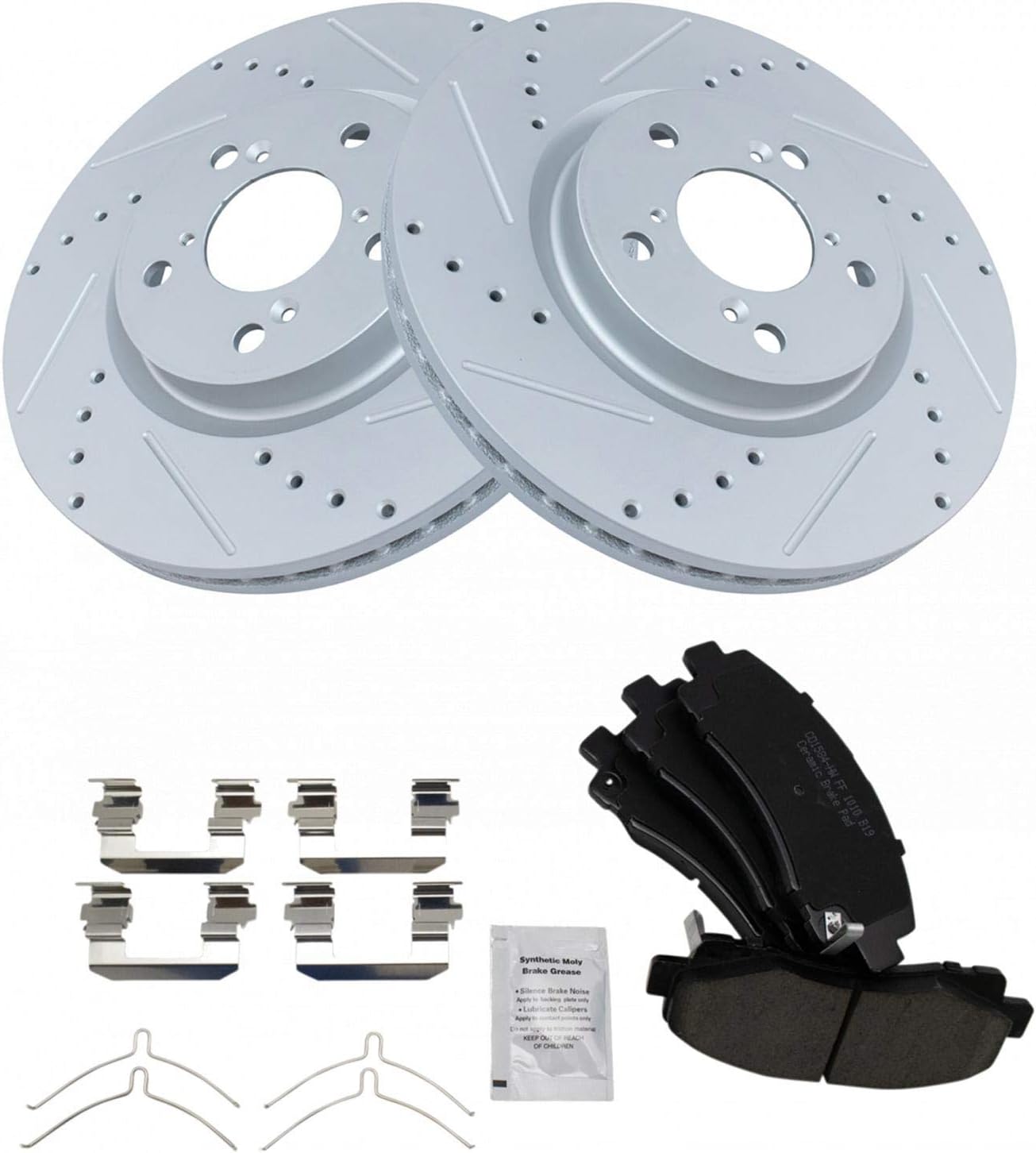 TRQ Front Performance Brake Pad & Rotor Kit for Acura TL 2009-2014
