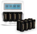 Tenergy 12 Pack Rechargeable Batteries and LCD Charger - Works