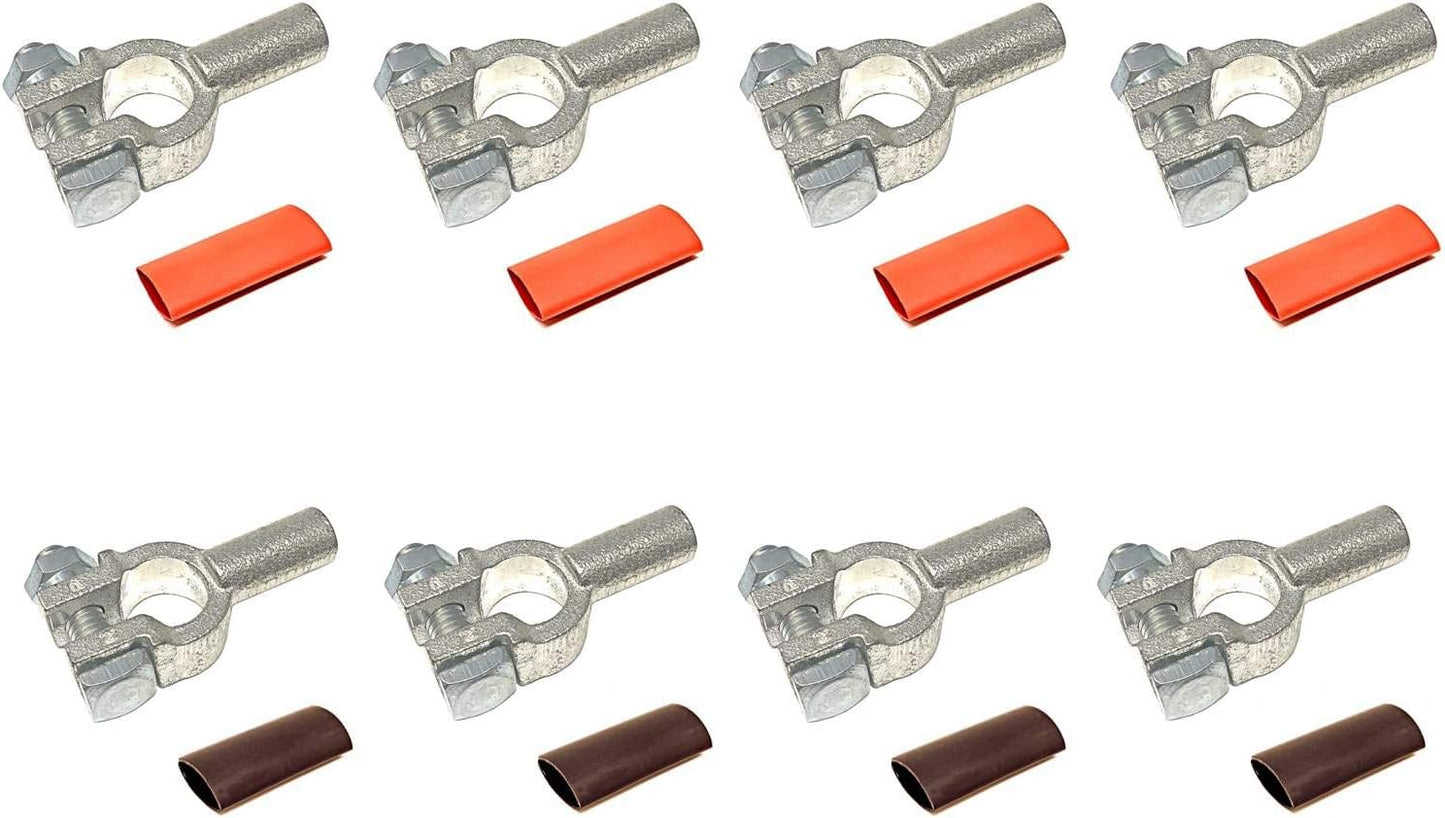 2/0 Gauge Pure Copper Battery Cable Ends with Heat Shrink Tubing