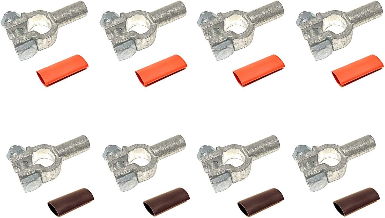 2/0 Gauge Pure Copper Battery Cable Ends with Heat Shrink Tubing