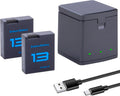 2-Pack 2100mAh Batteries with 3-Channel Charger Station - Reliable