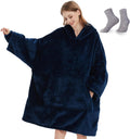 Wearable Blanket Hoodie with Fuzzy Socks - Cozy Lounging Essential