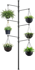 Tension Rod Plant Stand for Hanging Plants - Space Saving Pole