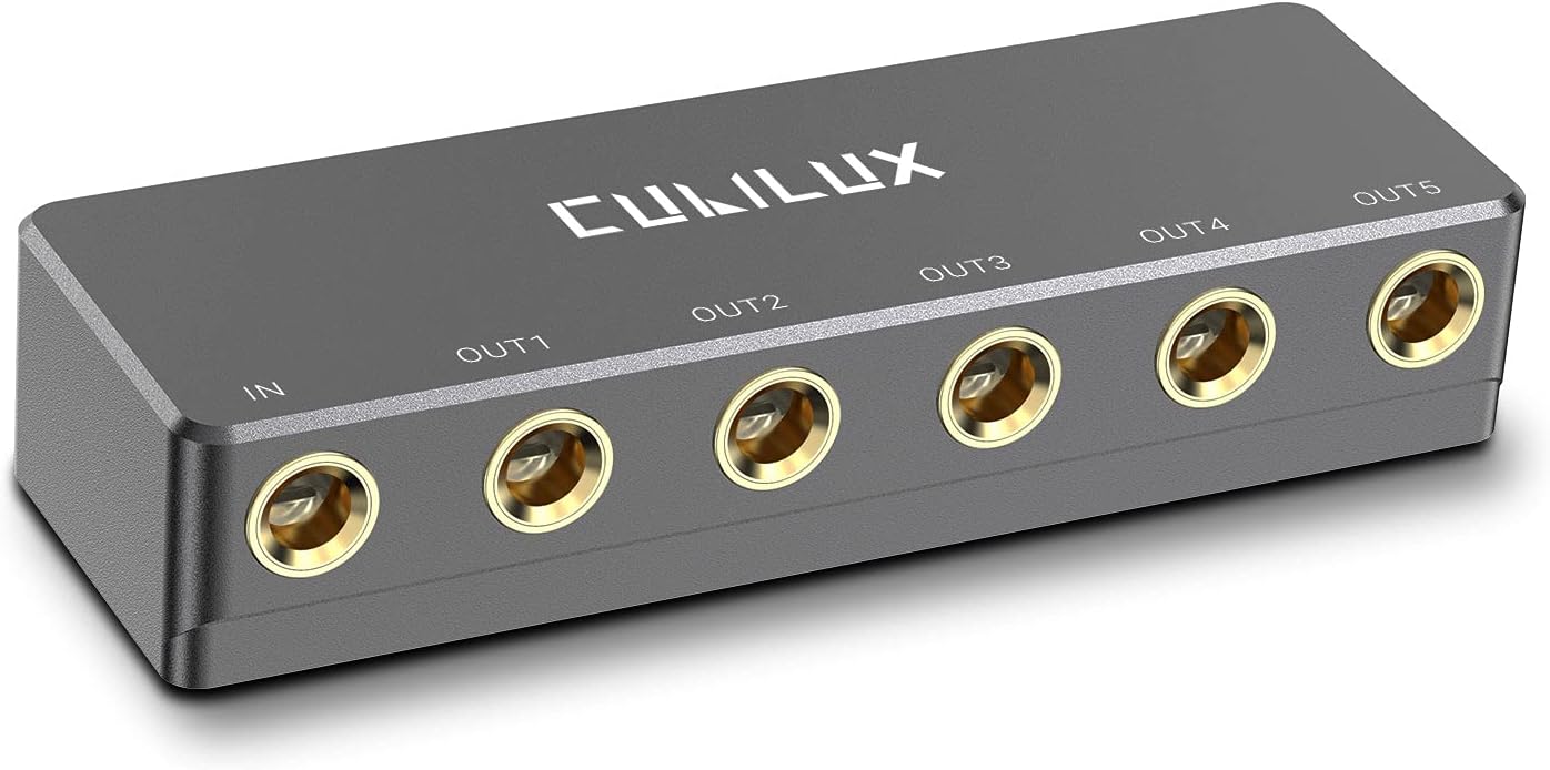 Cubilux 5-Way Audio Splitter: Split Signals Effortlessly!
