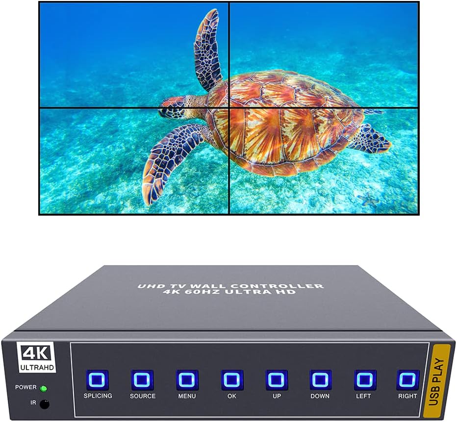 ISEEVY 4K60 HDMI USB UHD Video Wall Controller for TVs