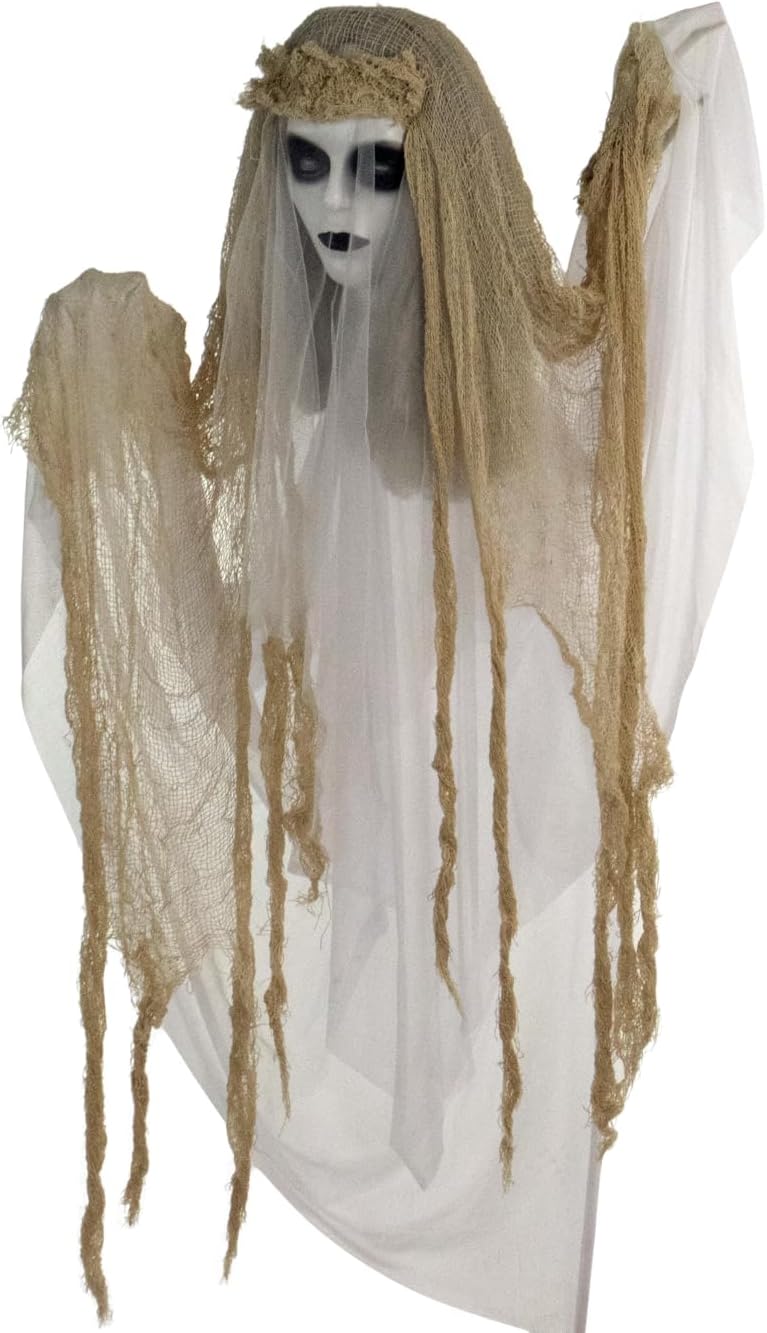 Haunted Hill Farm 47in Hanging Ghost Animatronic for Halloween