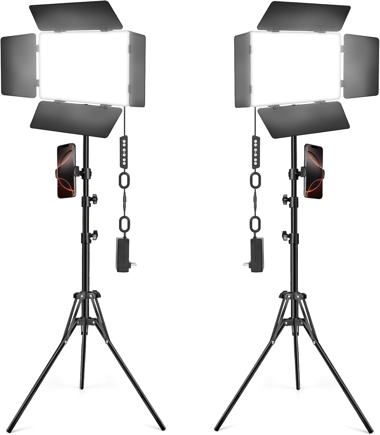 2 Pack LED Video Light Kit for Photography and Live Streaming