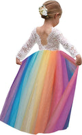 Flower Girl Dress for Toddler Baby Girls - Lace Tulle White