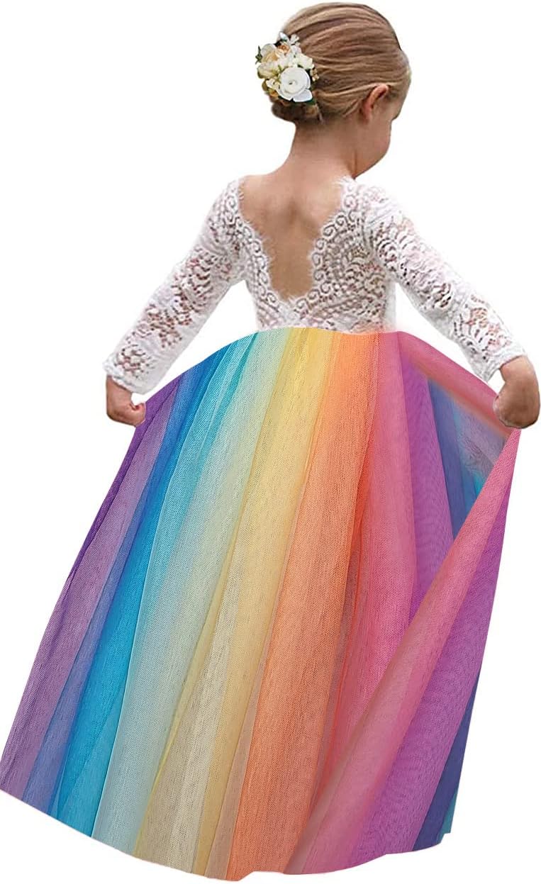 Topmaker Flower Girl Dress for Toddler Girls - Lace Tulle Style