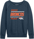 Denver Broncos Womens Slouchy Crewneck Pullover - Lightweight Game Day