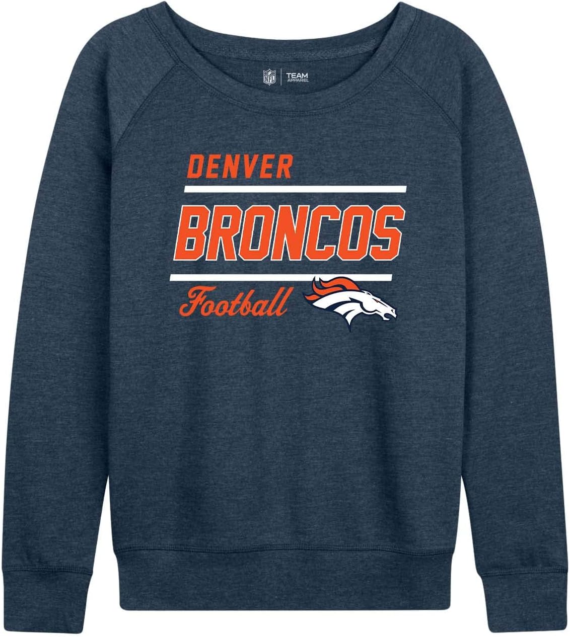 Denver Broncos Womens Slouchy Crew Neck Pullover for Fans