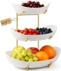 Fruit Bowl for Kitchen Counter Large 3 Tier Ceramic Fruit Stand