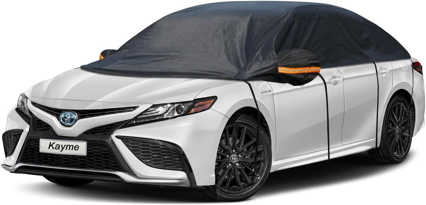 Kayme Half Car Cover for All Weather Protection and Durability