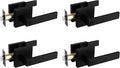 NEWBANG Solid Door Lever Handle Matte Black Finish - Privacy Lock