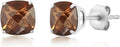 925 Sterling Silver Cushion Cut Gemstone Stud Earrings for Women - 6MM