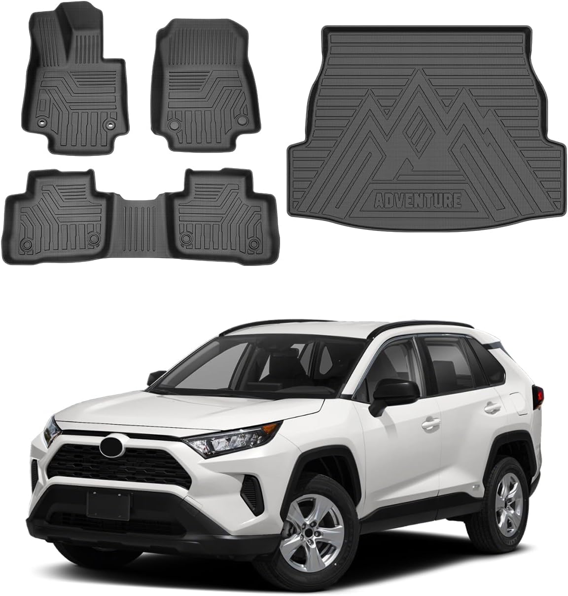 Powerty Floor Mats & Cargo Liner for 2019-2025 Toyota RAV4