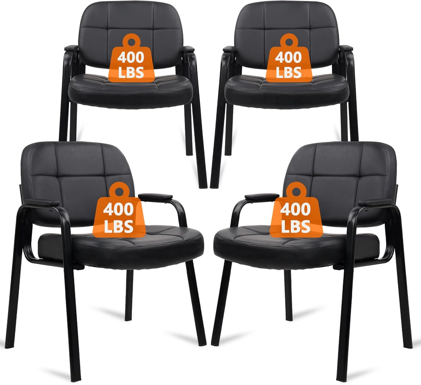 Big & Tall Waiting Room Guest Chair Set of 4 for Comfort