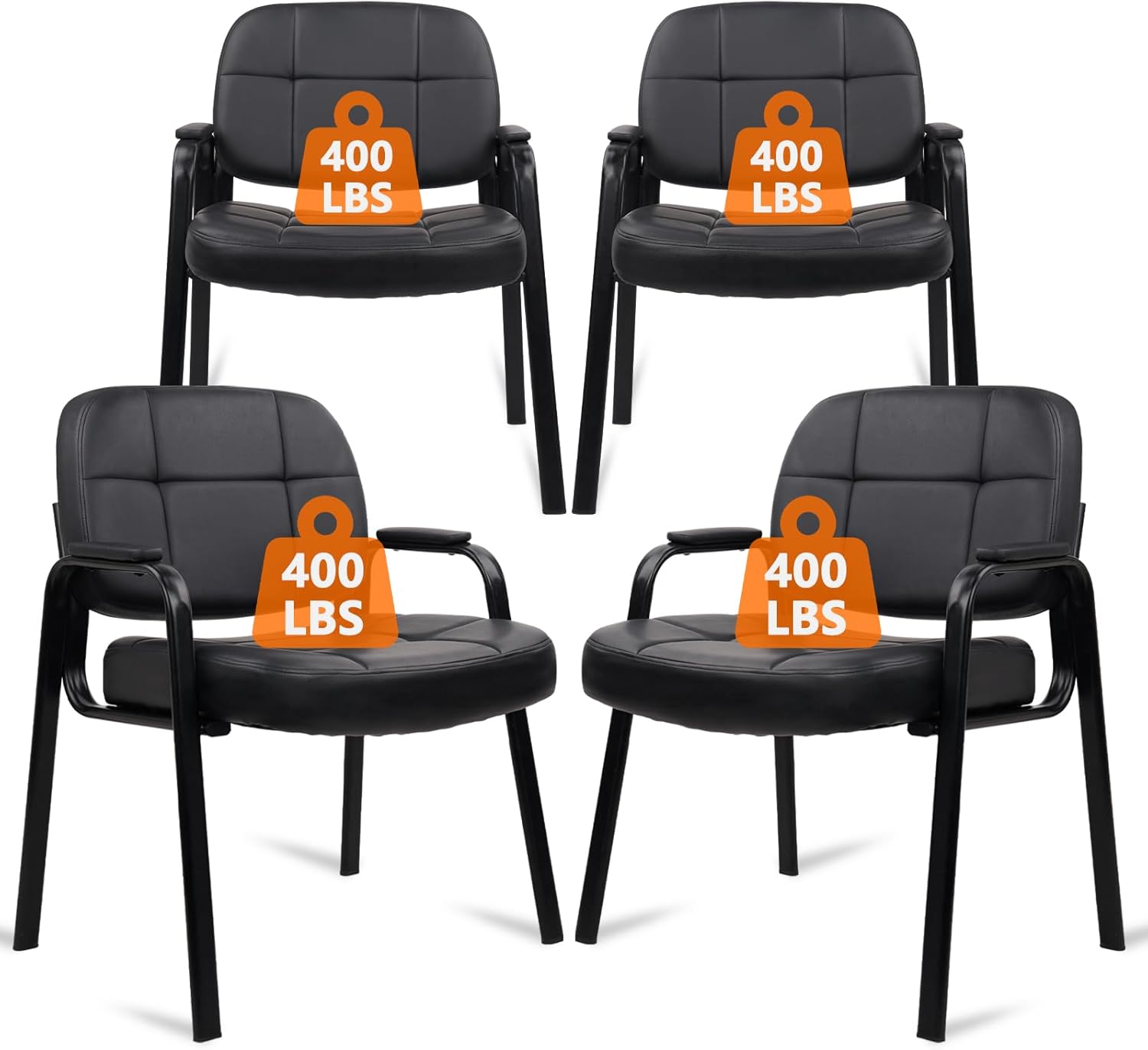 Big & Tall Waiting Room Guest Chair Set of 4 for Comfort