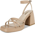 Platform Heels for Women Short Block Chunky Sandals - Strappy Ankle