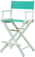 Casual Home White Frame Teal Canvas 24 Counter Height Chairs