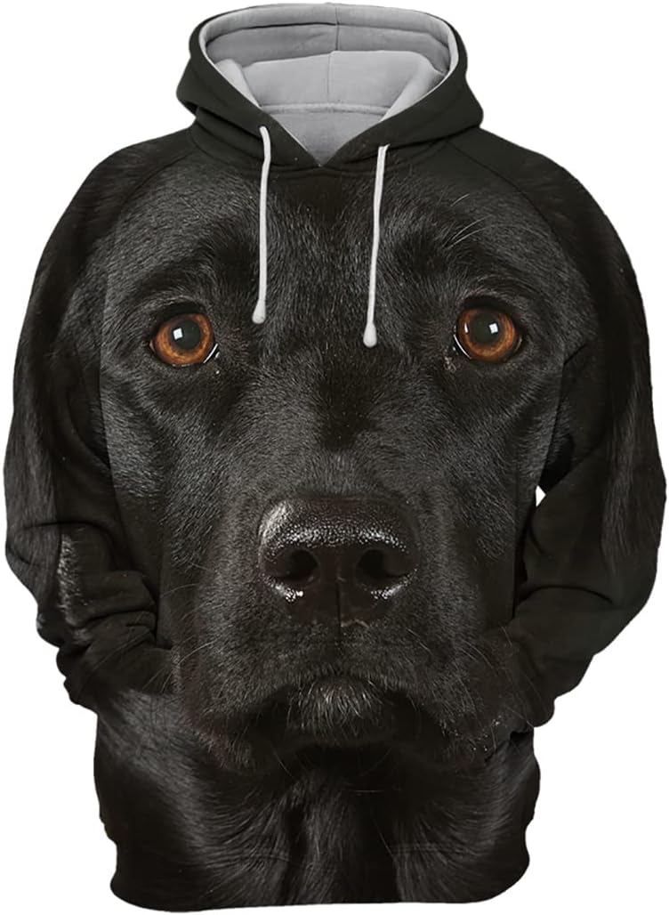 Comfy 3D Dog Hoodie: Plus Size Pullover