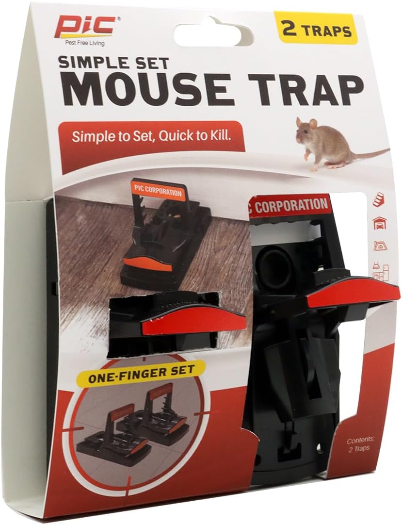 Fast Pest Control: Pic PMT2 Plastic Mouse Trap, 2-Pack