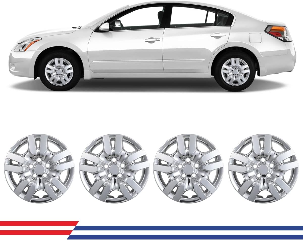Winjet 16 Chrome Hubcaps for Nissan Altima 2007-2012 Models