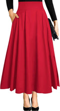 RANPHEE Women's High Waist A-line Ankle Length Maxi Skirt - Flowy Fit