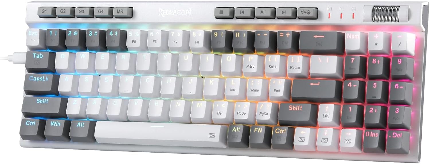 Redragon K655 75% RGB Mechanical Keyboard - Hot-Swap Red Switches