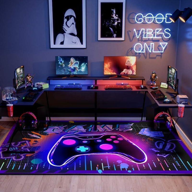 Game Controller Gaming Rug: Non-Slip & Fade Resistant! 