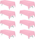 Pink Tablecloths for 8 ft Rectangle Tables 60 x 126 in - 8 Pack