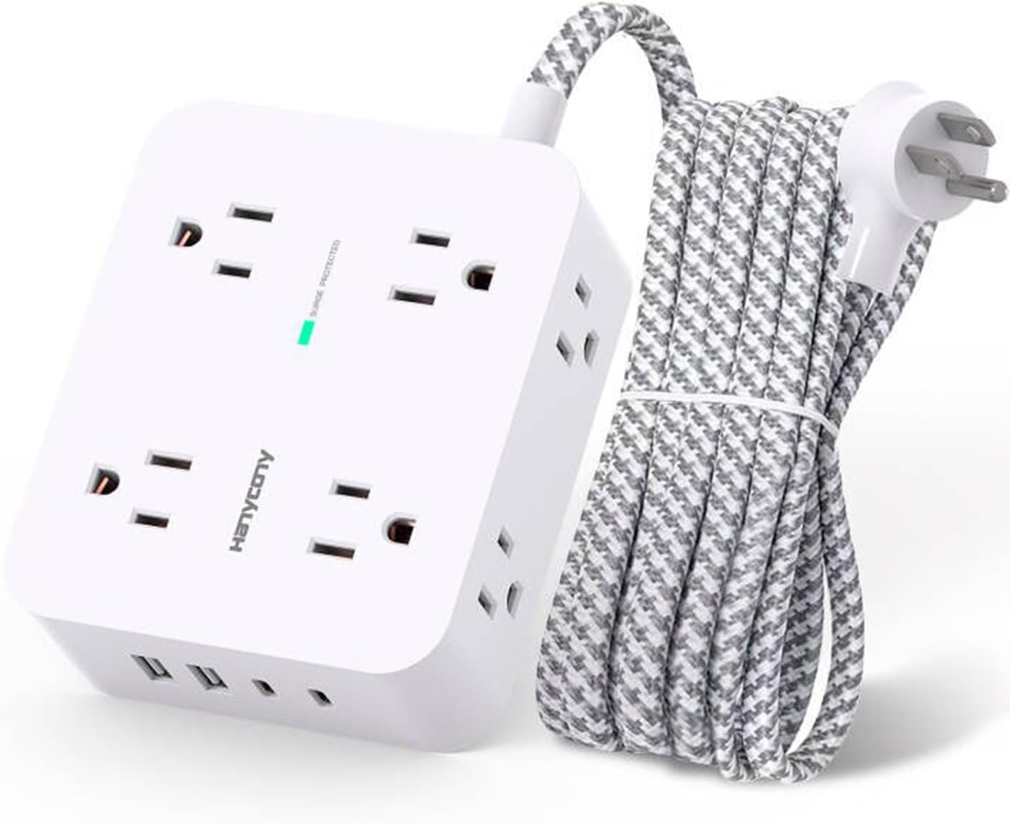 8 Outlet Surge Protector Power Strip with USB Charging Ports