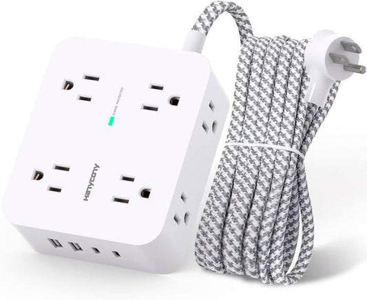 8 Outlet Surge Protector Power Strip with USB Charging Ports