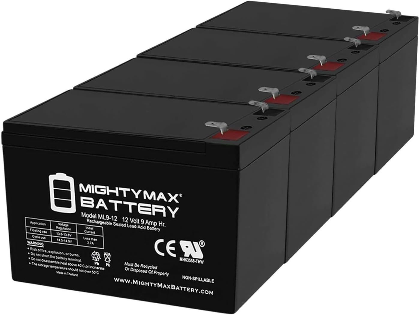 Mighty Max Battery ML9-12 SLA 12V 9AH Rechargeable Battery Pack
