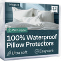 Niagara 12 Pack Waterproof Pillow Protectors Queen 20x30 in - Quiet