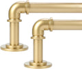 OLV Gold Industrial Curtain Rods 48 to 84 in 2 Pack - Heavy Duty