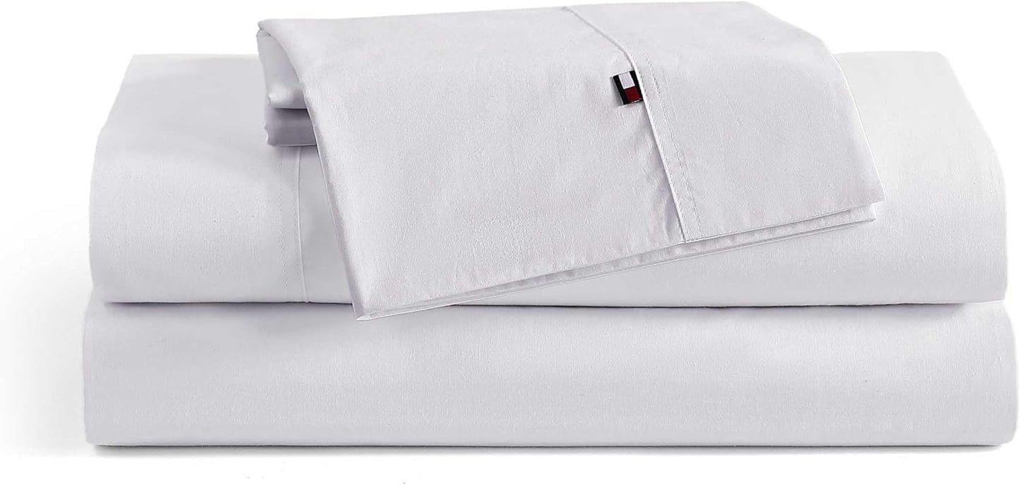 Tommy Hilfiger Cotton Percale Sheet Set for King Size Beds