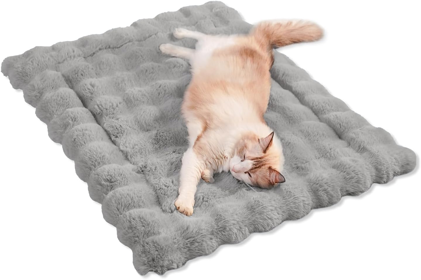Plush Cat Bed for Indoor Cats - Cozy Faux Fur Pet Pad