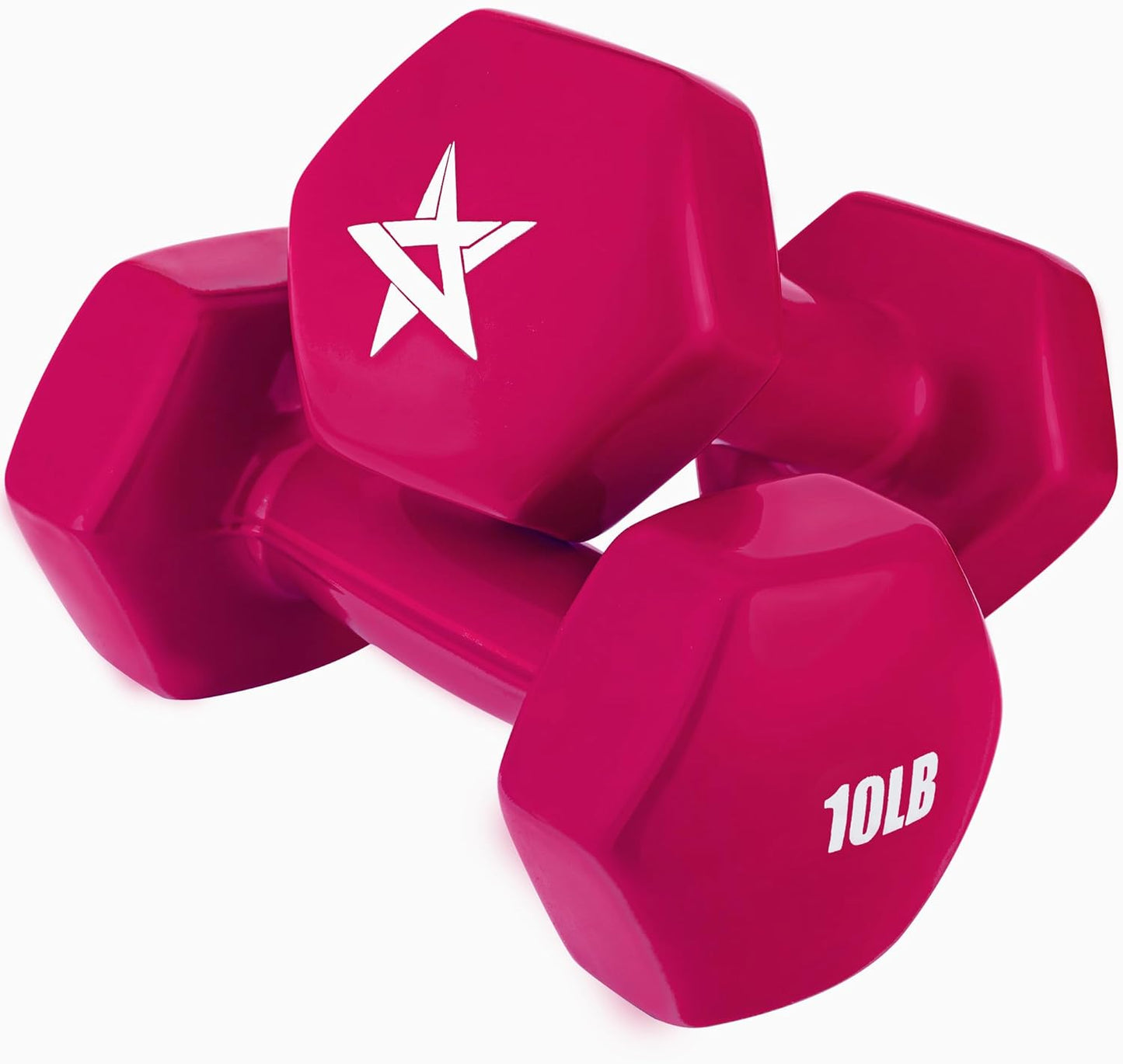 Yes4All Vinyl Hexagon Dumbbell Set for Home Gym Workouts