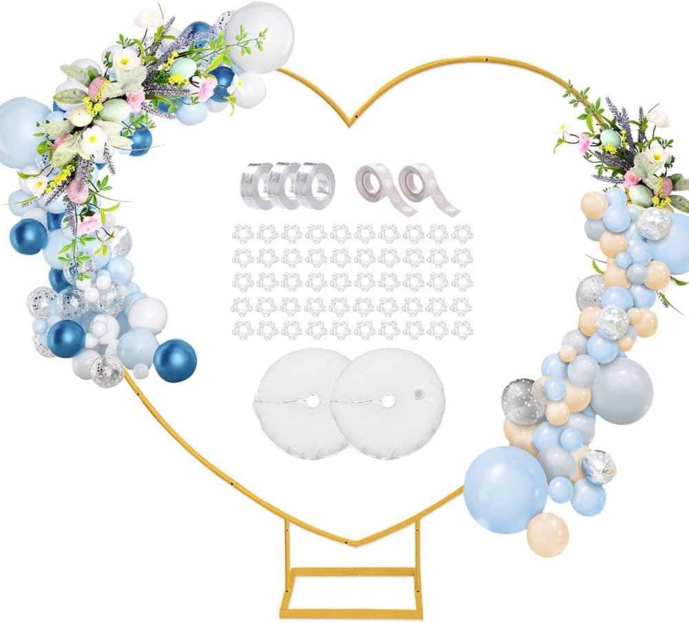 Heart Shaped Metal Balloon Arch Kit for Weddings and Events